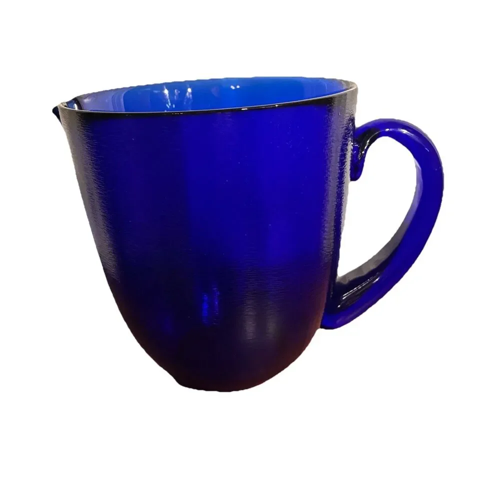 Vintage Cobalt Blue Textured Batter Bowl With Lip. 7” High 6” Across. Excellent
